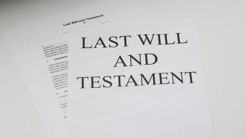 Last Will and Testament document